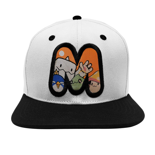 MapleStory M Orange Mushroom Snapback Hat Black, White